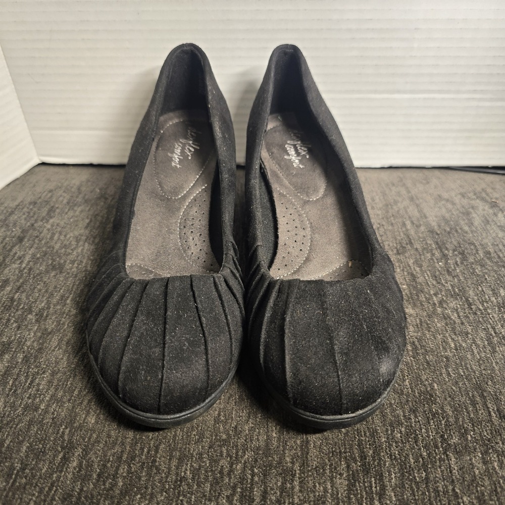 Dexflex Comfort Wedge Heels Black Womens Size 7.5W Career Office Shoes
